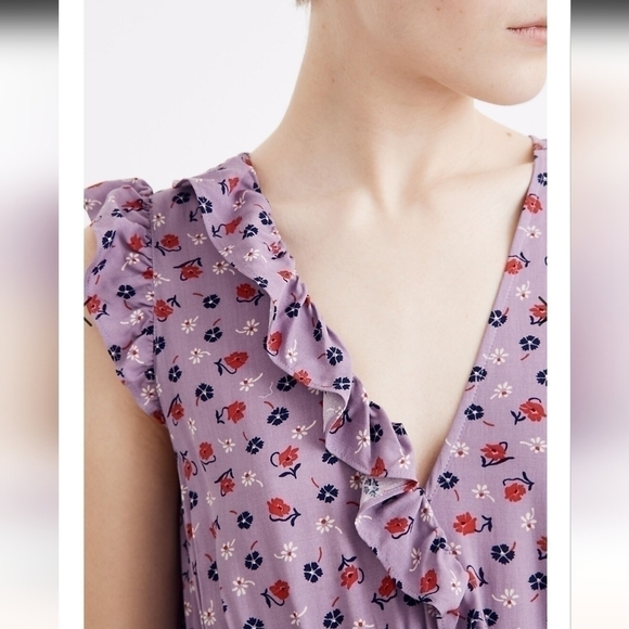 MADEWELL Ruffle-Edged Wrap Maxi Dress in Prairie Posies, SZ 0 - Picture 3 of 15